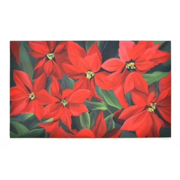 Tapis de Porte en Caoutchouc Miettes 18 x 30 Po, Poinsettia