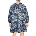 thumbnail image 2 of Wearable Oversized Blanket,Pioneer Flower Floral Print Pattern Wearable Blanket Hoodie for Adults,Cozy Hooded Blankets with Super Pockets,Super Warm Fuzzy Pullover for Women & Men, 2 of 6