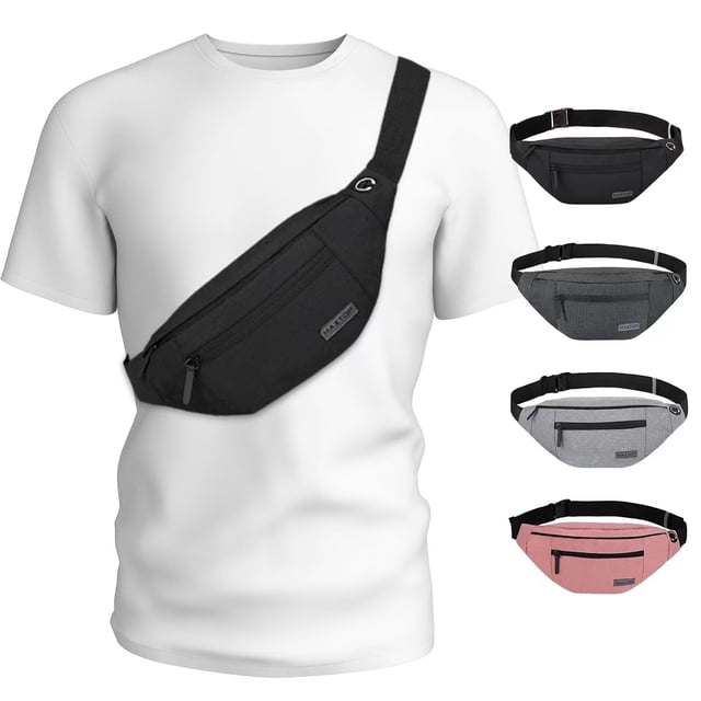 Riñonera Fanny Pack MAXTOP, grande, para mujer y hombre