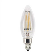 Cree Lighting TB11-05027MDCH15-12DE12-1-E1 B11 .. Clear Glass Filament Candelabra .. 60W Equivalent LED Bulb .. (Dimmable) 500, lumens, Soft .. White 2700K | 1 .. Pack