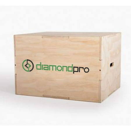 Diamond Pro Large Cube Plyo Box, Wood, 20"-24"-30"