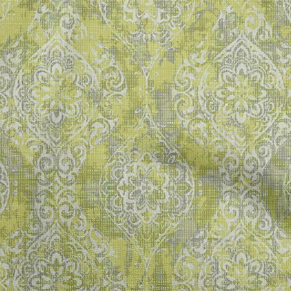 oneOone Rayon Lime Green Fabric Asian Sewing Material Print Fabric By The Yard 56 Inch Wide