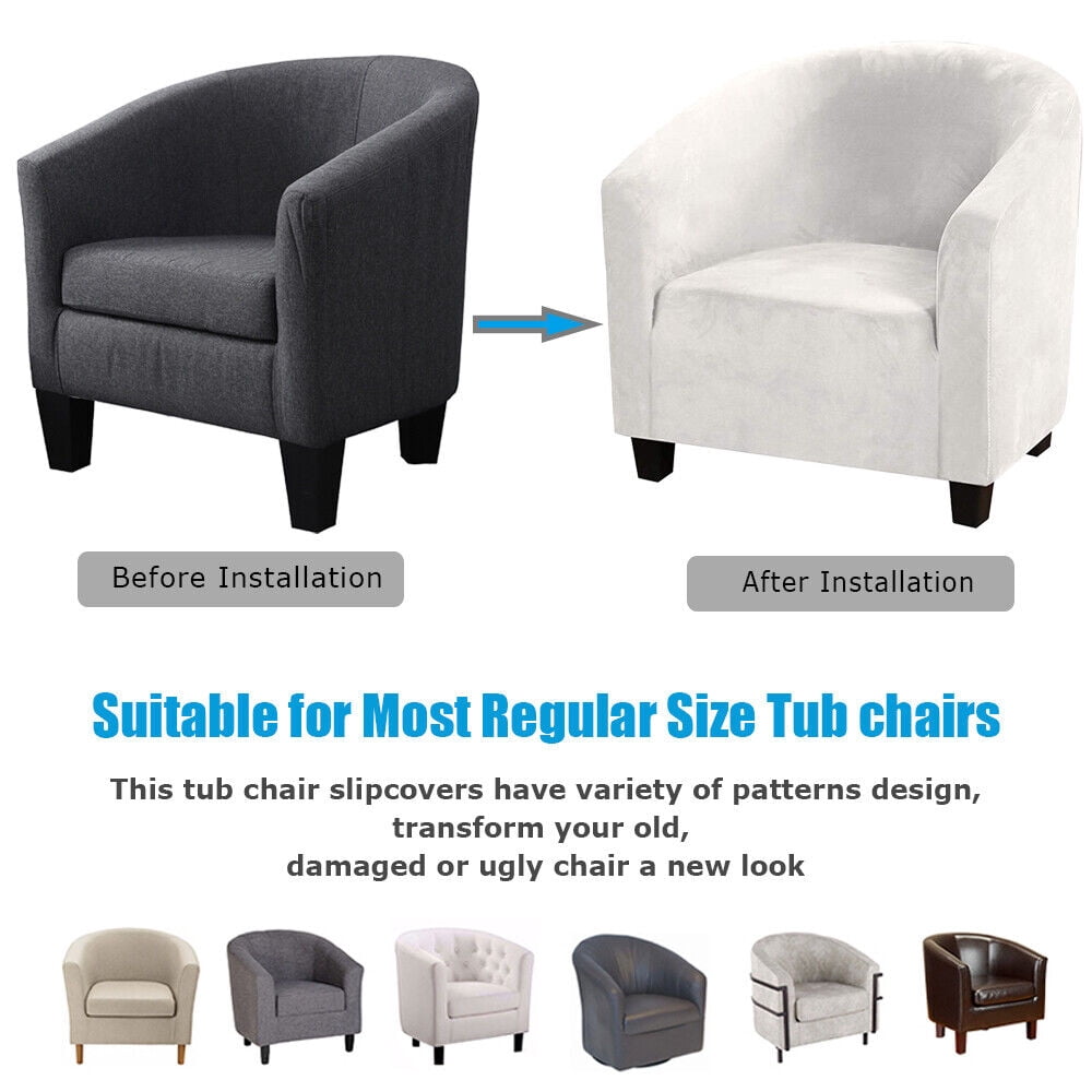 TOPCHANCES Tub Chair Covers for Armchairs, Tub Sofa Slipcover, Polyester Club Chair Slipcover, Stretch Armchair Slipcover for Dining Living Room Office Reception, Beige, 1 Pack