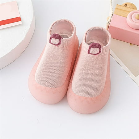 

Hunpta Toddler Shoes Infant Boys Girls Socks Shoes Toddler Fleece WarmThe Floor Socks Non Slip Prewalker Shoes