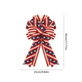 thumbnail image 3 of geerera 17.7" Patriotic Star & Stripe Wreath Bow, Red White Blue American Flag Ribbon Bow, 4th of July Independence Day Door & Fence Decor, 3 of 6