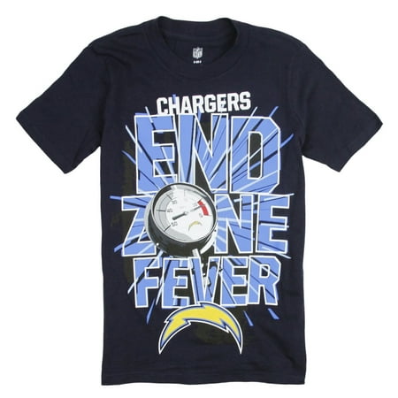 San Diego Chargers Vinyl - NFL Football Youth San Diego Chargers Short Sleeve End Zone Fever T-Shirt, Navy