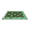 thumbnail image 2 of Ahgly Company Machine Washable Indoor Square Oriental Turquoise Blue Traditional Area Rugs, 7' Square, 2 of 4