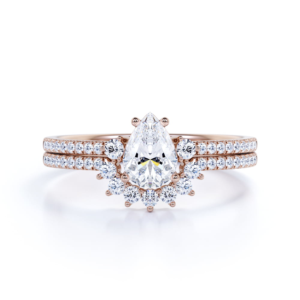 Half Eternity Diamond Matching Wedding Band 14K White Gold Micro Pave Ring Curved V Shape Diamond Band Bridal Matching Ring Chevron Ring