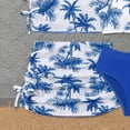 thumbnail image 4 of YDFCWXW Girls Swimsuit 4 Piece Bathing Suits Cute Bow Tropical Floral Bikini Tankini Sets with Cover Ups Beach Skirt for 8-12 Years (Blue, 8-9 Years), 4 of 6