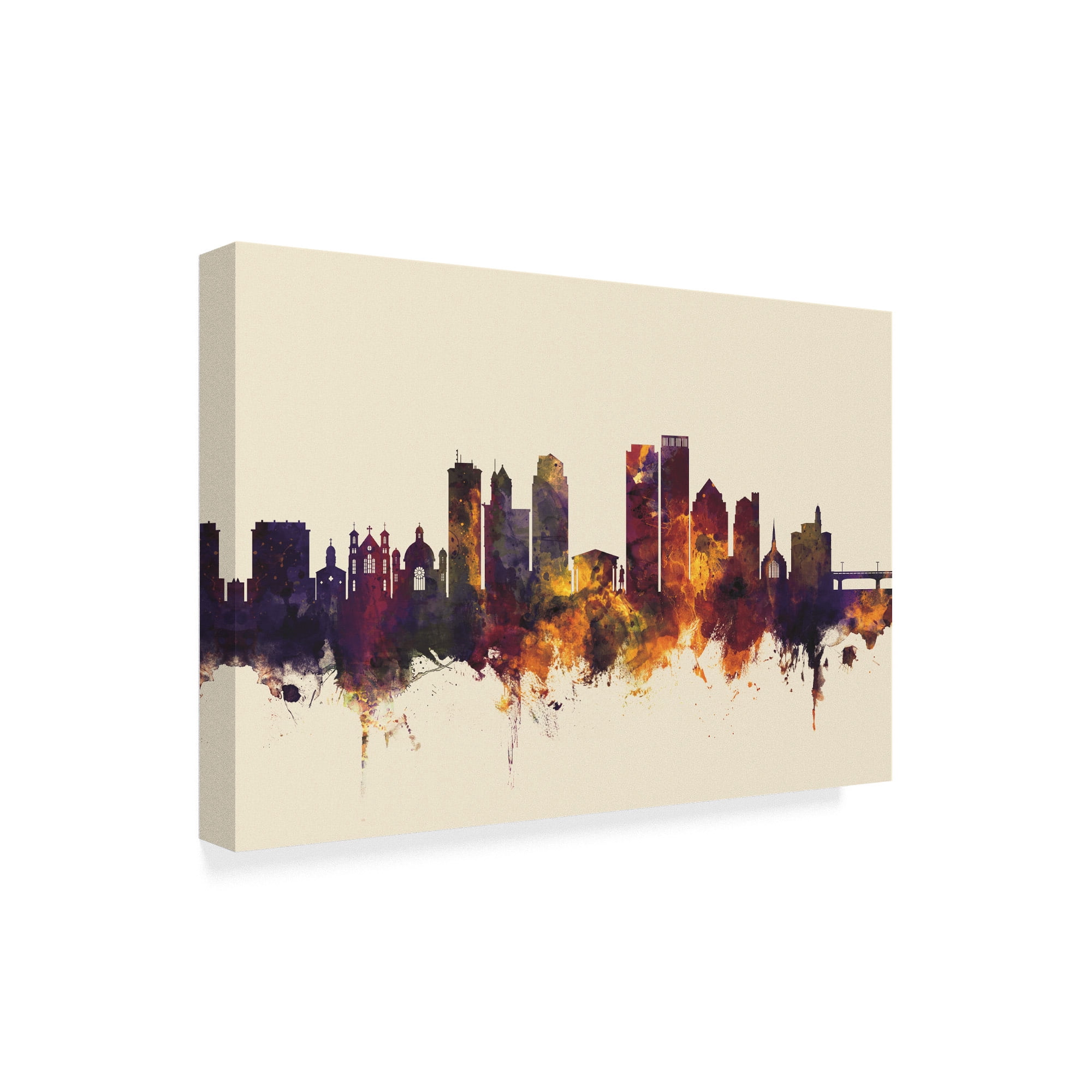 Trademark Fine Art 'Dayton Ohio Skyline III' Canvas Art by Michael Tompsett