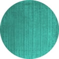 thumbnail image 1 of Ahgly Company Indoor Round Abstract Turquoise Blue Contemporary Area Rugs, 7' Round, 1 of 4