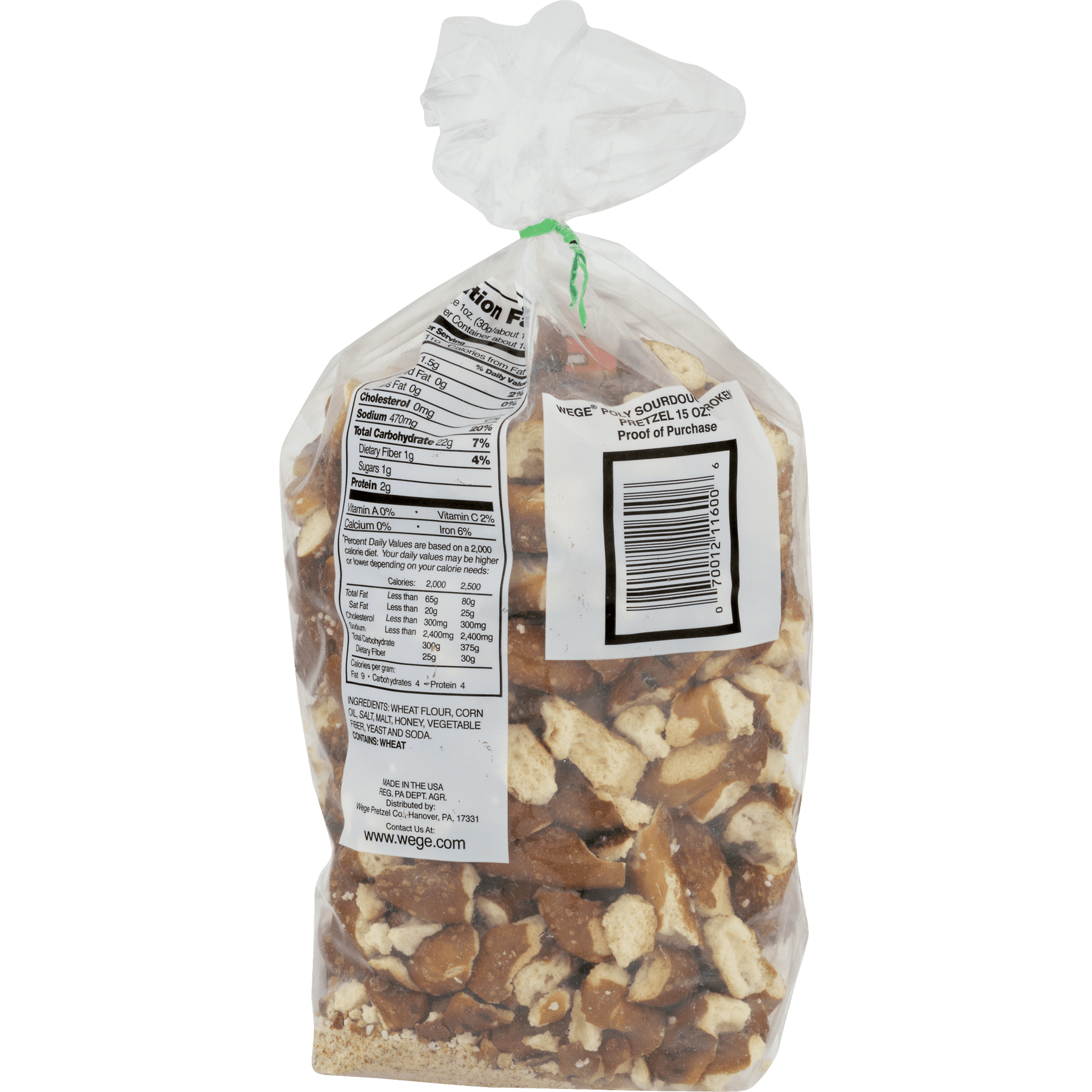 Wege Of Hanover Sourdough Broken Pretzels, 15 Oz.