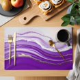 thumbnail image 2 of Purple Modern Wavers Placemats Set of 4, Abstract Water Ripple Fluid Art Placemats for Dining Table, Place Mats for Kitchen Tabletop, Waterproof Wipeable Dining Table Mats Set, 2 of 9