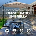 thumbnail image 2 of Four Seasons Courtyard 98" Beige Solid Print Triangle Cantilever Patio Umbrellas, Heavy Duty, 2 of 7