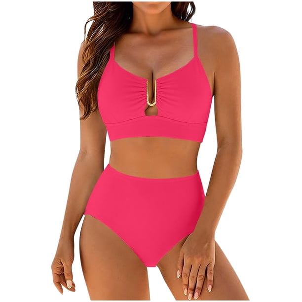Mujeres Casual Tank Tops Bikini Color Sólido Conjunto con Racerback Top Recortado Y Pantalones Cortos de Cintura Alta para Entrenamientos de Gimnasio Y Natación