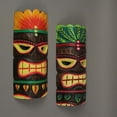 thumbnail image 2 of J.D. Yeatts 12 inch Carved Wood Tiki Mask Headdress Wall Sculptures (Set of 2), 2 of 3