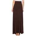 thumbnail image 3 of Made by Johnny Women's Solid Maxi Skirt with Elastic Waist Band XXXL BROWN, 3 of 5