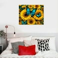 thumbnail image 4 of Nawypu  Sunflower Wall Art Bathroom Decor Yellow Flowers Canvas Wall Art Retro Wall Decor Sunflower Pictures Bedroom Decor for Kitchen Bathroom Living Room Home Office, 4 of 4