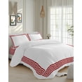4 Piece Duvet Cover Set Twin, Greece Abstract Inspired Key Pattern Soft ...