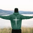 thumbnail image 2 of Mens Hoodies Sweatshirt Pullover Jesus Inspirational Religious Faith Cross Graphic Hooded Zip Up Hoodie for Men,Green,2XL, 2 of 5