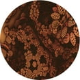 thumbnail image 1 of Ahgly Tapis Rond Lavable en Machine Intérieur Transitionnel Acajou Brun, 5 Pieds Rond, 1 of 7