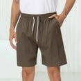thumbnail image 1 of toraway Mens Summer Shorts Elastic Waist Drawstring Beach Shorts Solid Color Loose Shorts With Pockets XL, 1 of 3