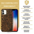 thumbnail image 7 of Case Yard Wooden Case for iPhone-12-Mini Soft TPU Silicone cover Slim Fit Shockproof Wood Protective Phone Cover for Girls Boys Men and Women Supports Wireless Charging Paisley Design, 7 of 7