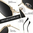 thumbnail image 6 of Sunier Polarized Hexagon Fashion Sunglasses Women Men Ultralight Square Polygon Gold Metal Shades, 6 of 8