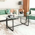 thumbnail image 3 of ODUSE-DAILY Modern Glass Coffee Table for Living Room, Rectangle Center Table, Tea Table, Middle Table, Black Metal Frame, Clear Tempered Glass, Mesa de Centro Para Sala (Clear Coffee Table), 3 of 11