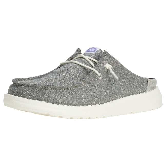 Zapatos HEYDUDE Wendy Slip Brillo Metálico Carbón Talla 6