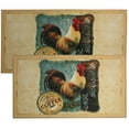 thumbnail image 3 of Kashi Home Kitchen Rug, Area Rug, Mat, Beautiful Print Non-Skid Latex Back Mr Rooster 3pc Set (2 18x30 D Shape & 1 20x40), 3 of 4