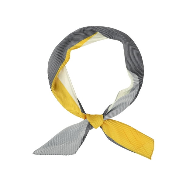 BUFANDAS LARGAS PLEATADAS CHIC PARA MUJER, CINTA PARA EL CABELLO DE COLOR GRADIENTE SÓLIDO, BUFANDAS PARA EL CUELLO, CUATRO COLORES - 49.2"x4.3" (LxA)