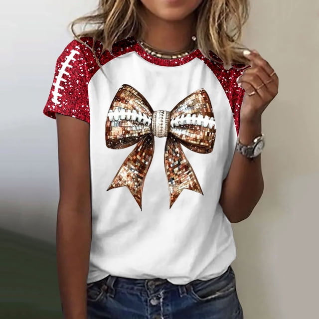 TINZ T-Shirt Décontracté Mode Imprimé Col Rond Manches Courtes Chandail T-Shirt Manches Longues Chemises Femmes Manches Longues Compression T-Shirts Graphiques pour Femmes
