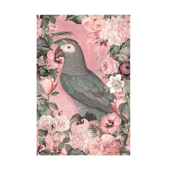 Trademark Fine Art Andrea Haase The Parrots Paradise Garden Pastel Pink Canvas Wall Art
