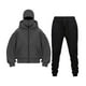 thumbnail image 1 of pstuiky camisas de manga larga para hombre, Conjunto de sudadera y pantalón deportivo de manga larga con capucha y cremallera de color liso para hombre Tops de hombre m, 1 of 2
