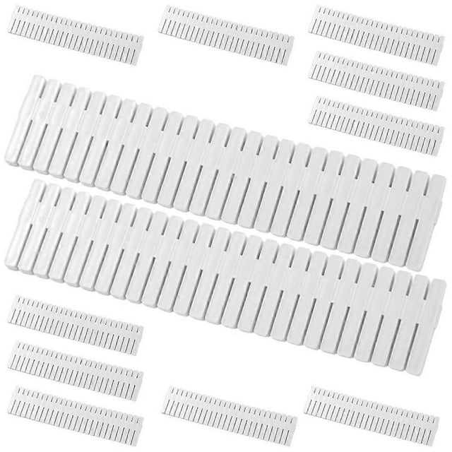 Adjustable Drawer Organizer with PP Material for Easy Drawer Organizing White 12pcs