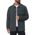thumbnail image 5 of Men's Vintage Casual Button Down Chest Pocket Jacquard Knit Shirt Jacket S Dark Gray, 5 of 6