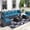 Dark Curry + Peacock Blue, variant on IdealHouse 7-Piece PE Rattan Wicker Outdoor Patio Furniture Set - Modular Sectional Sofa with Thick Cushions & Glass Top Coffee Table - Perfect for Garden, Balcony, and Porch Relaxation