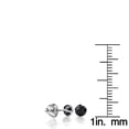 thumbnail image 4 of Ladies 14k Round Natural 0.5 Ctw Black Diamond Stud Earrings Bezel Set (White Gold), 4 of 4