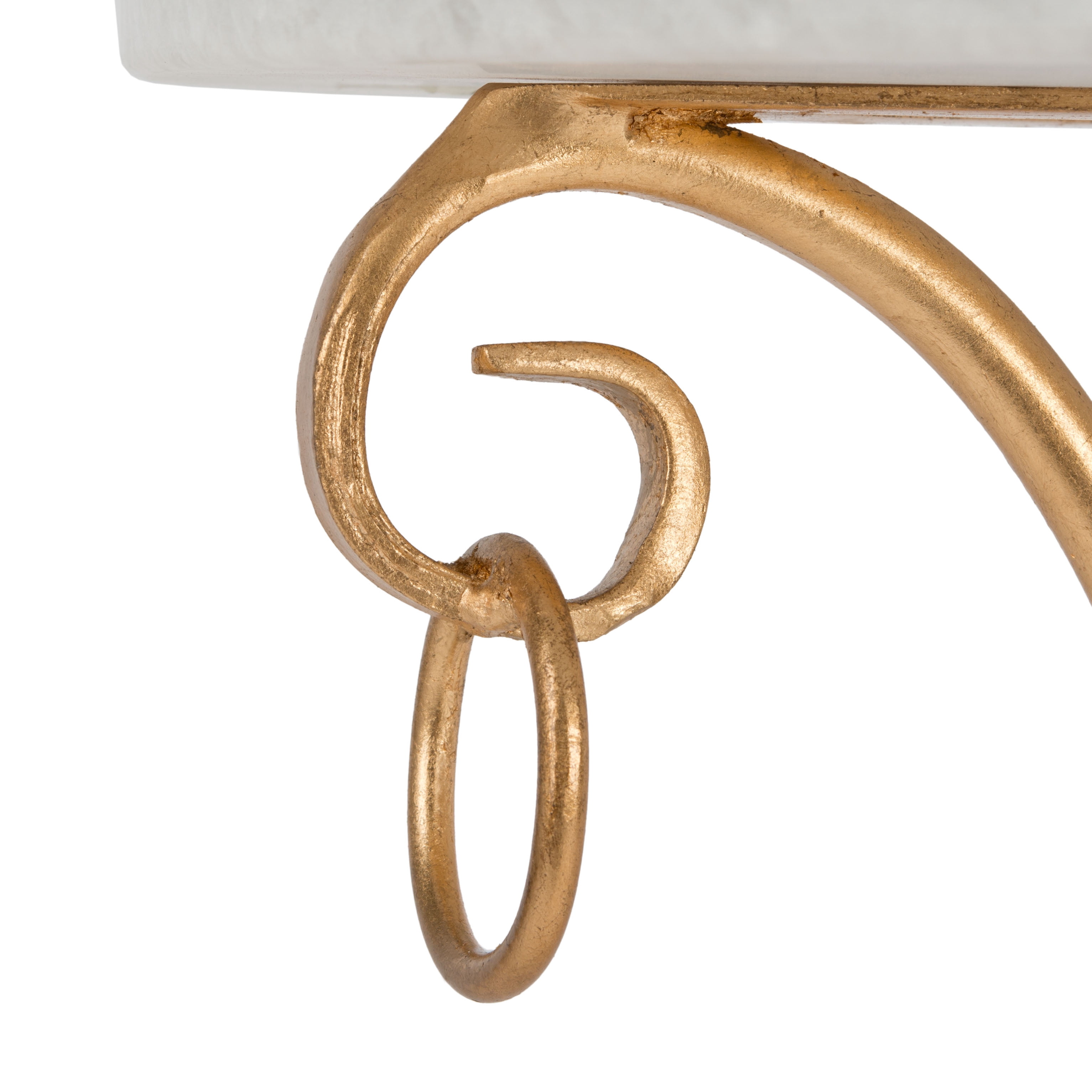 SAFAVIEH Tamara 25.5 in. H Ringed Round Top Gold Accent Table, White/Gold
