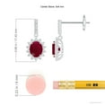 thumbnail image 2 of ANGARA Natural Ruby Dangle Earrings with Floral Diamond Halo in 14K White Gold for Women (Size-5x4mm) | July Birthstone, Birthday, Anniversary, Jewelry Gift for Women | Natural Ruby Earrings, 2 of 6