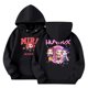 thumbnail image 1 of Moonsky Sudadera con capucha y cordón HUNTRX, estampado de grupo de chicas coreanas, jersey corto, suave y cómodo, top de manga larga para primavera y otoño. Negro 160, 1 of 4