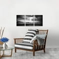 thumbnail image 5 of 3 Piece Storm Sea Canvas Print Black White Ocean Lightning Wall Art Nautical Pictures Painting Nature Artwork Home Office Bathroom Bedroom Decor Stretched Ready to Hang, 5 of 6