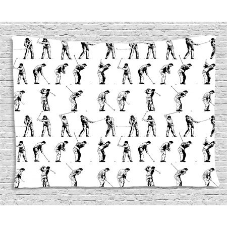 Golf Tapestry Golf Swing Shown In Fourteen Stages Sports Hobby