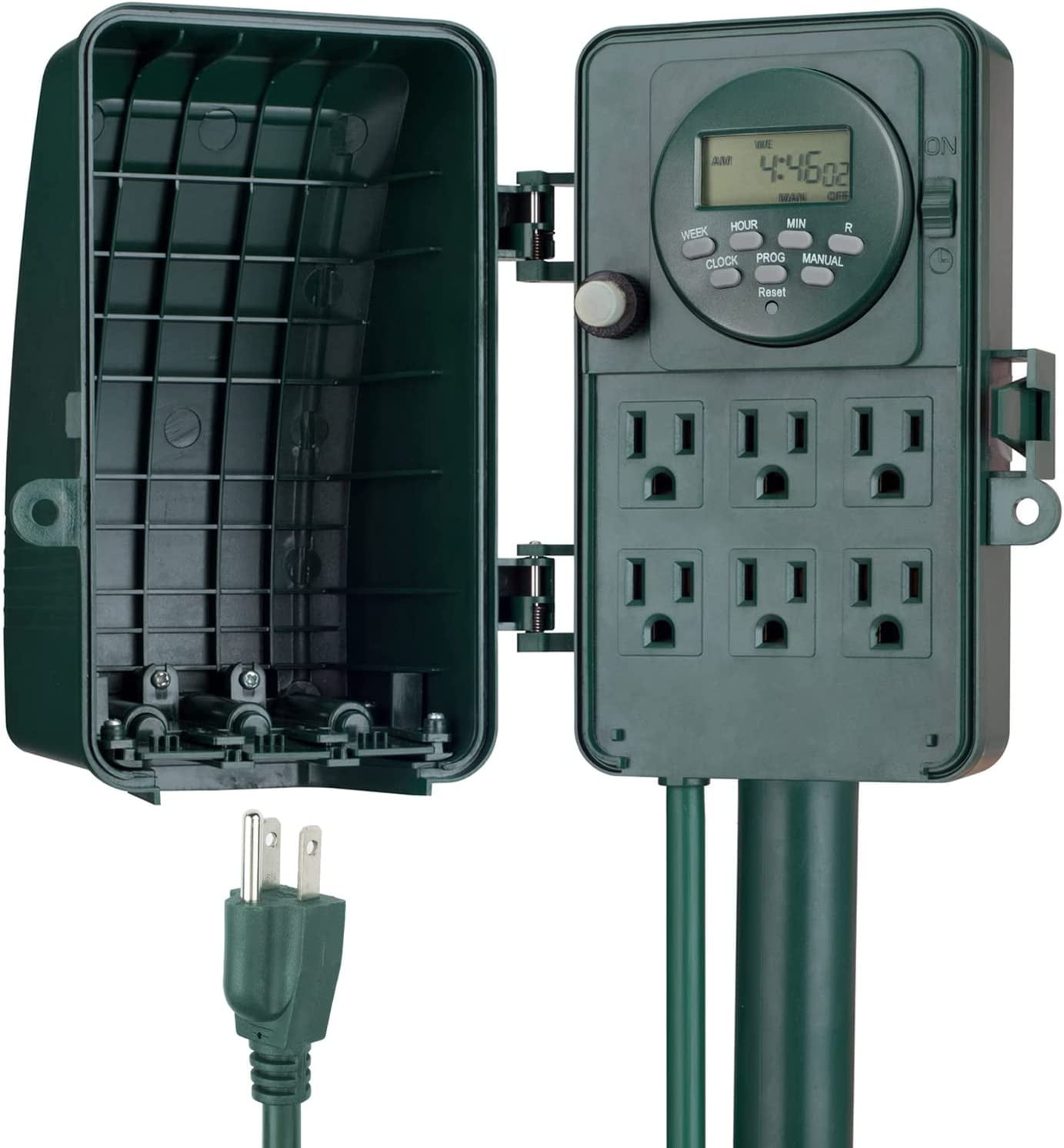 BNLINK 7 Day Heavy Duty Outdoor Digital Stake Timer, 6 Outlets