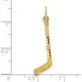 thumbnail image 5 of 14K Yellow Gold Satin D/C Hockey Stick Charm (31 X 9) Made In United States c1232, 5 of 6