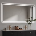 thumbnail image 6 of 48x24 Inch Wall Mount LED Bathroom Mirror Anti Fog 3 Color Temperature Dimmable Silver, 6 of 10