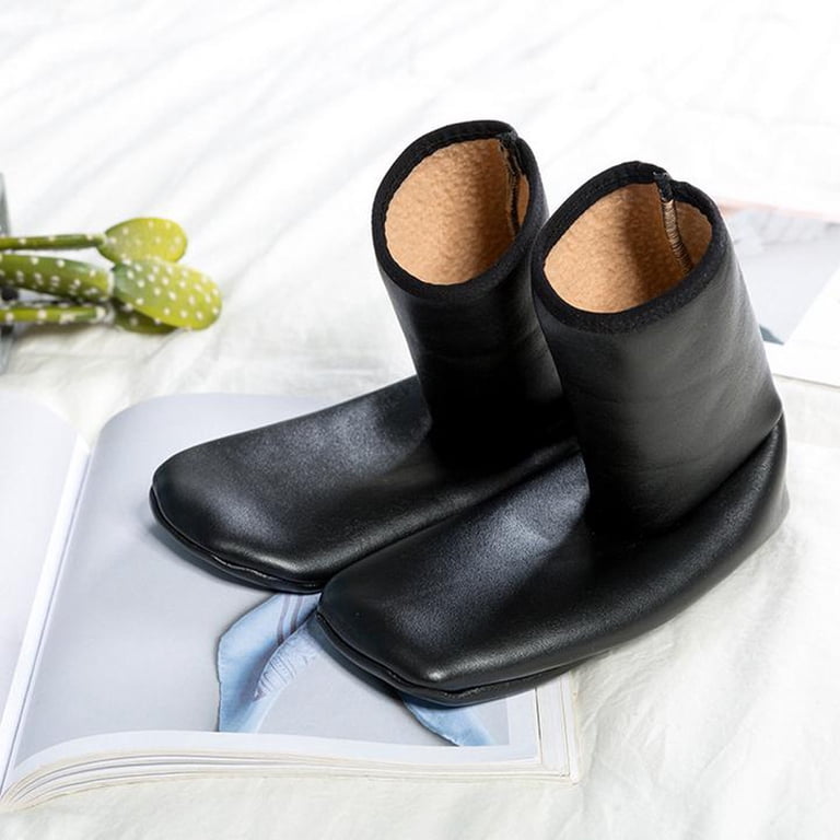 Men's Warm Fleece-Lined Slipper Socks, Non-Slip Soles, Cozy Indoor Home Boots Anti Skid Gripper Bottoms Knitted Warm Fuzzy House Shoes Chr