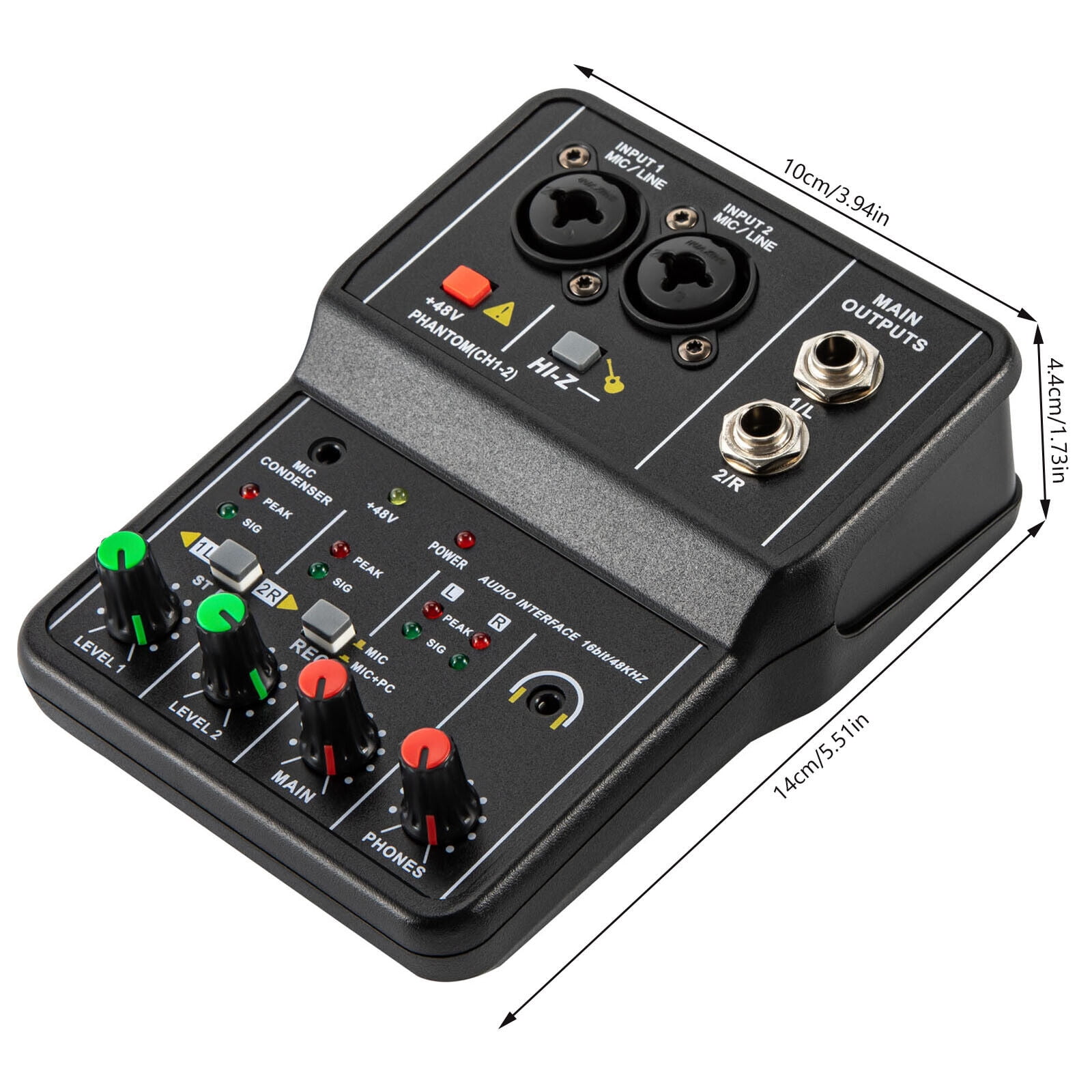 Black Audio Mixer Usb Dj Sound Mixing Console Amplifier Studio Live Party 2 Channel 110V