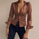 thumbnail image 2 of Blusa clásica de color sólido para mujer Botones delgados Solapa Manga larga Túnica Tops Fridja nalpqowj6098, 2 of 5
